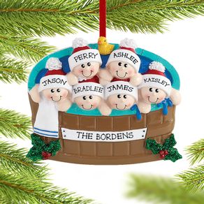 Hot Tub Family of 6 Ornament