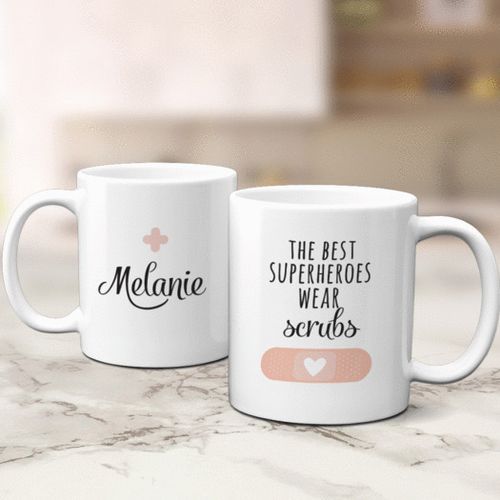 Personalized Nurse Appreciation Week Superheroes 11oz Mug Empty