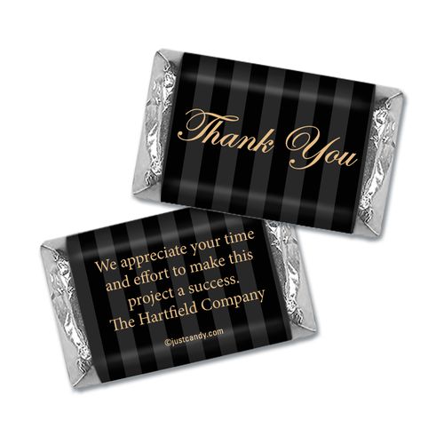 Personalized Business Thank You Formal Gold & Pinstripes Hershey's Miniature Wrappers Only