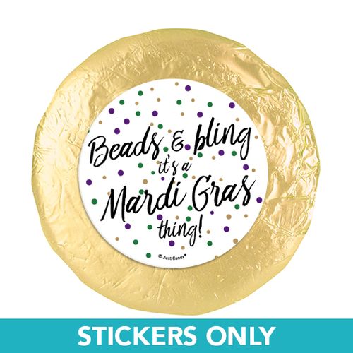 Personalized 1.25 Stickers - Mardi Gras Big Easy (48 Stickers)