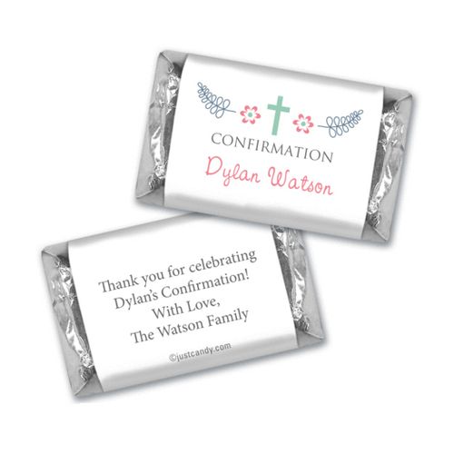 Confirmation Personalized Hershey's Miniatures Wrappers Blooming Flowers