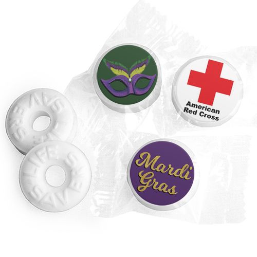 Personalized Mardi Gras Add Your Logo Life Savers Mints