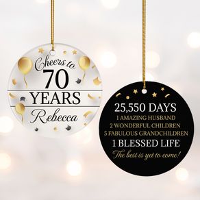 Cheers to 70 Years Ornament