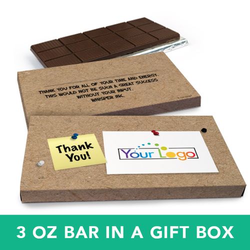 Deluxe Personalized Business Add Your Logo Belgian Chocolate Bar in Gift Box (3oz Bar)