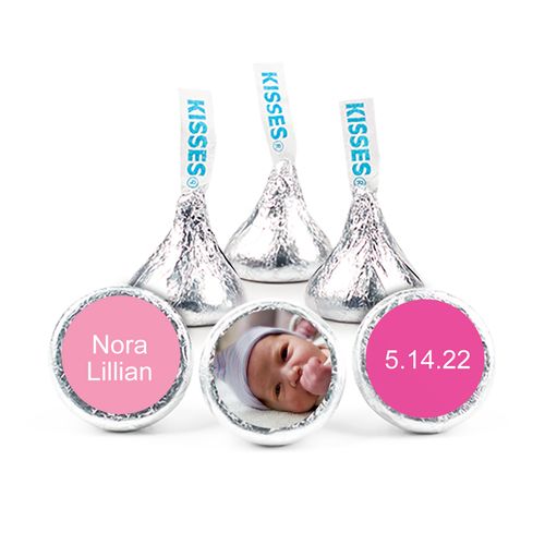 Baby Girl Announcement Personalized Hershey's Kisses Full Photo Assembled Kisses