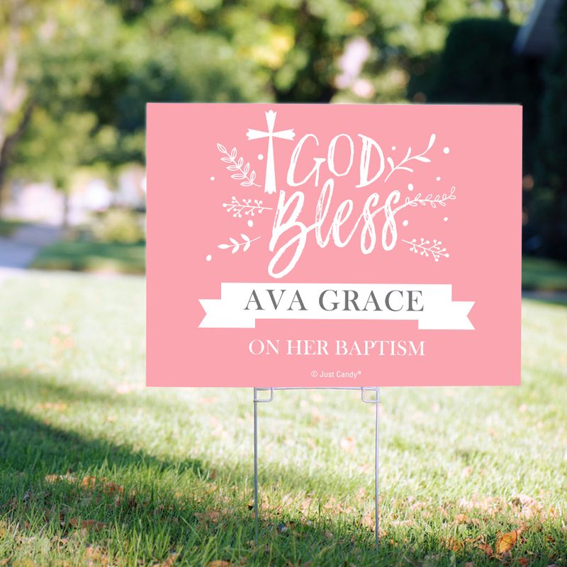 God Bless Communion Baptism Yard Sign, Yard Card Wholesale, high quality Yard Card Supply, Birthday Yard Signs, Yard Card Rental Business, Yard Letters