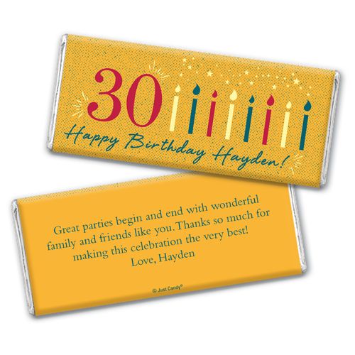 Personalized Milestone Birthday Vintage Thirty Chocolate Bar Wrappers Only
