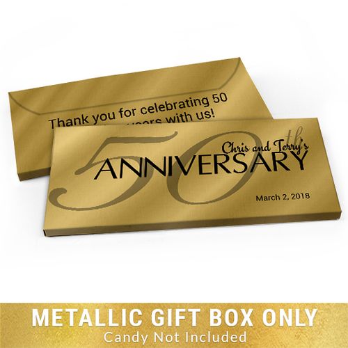 Deluxe Personalized Anniversary Classic 50th Candy Bar Favor Box