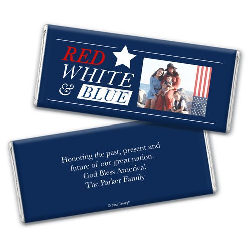 Personalized 4th of July All-American Photo Chocolate Bar & Wrapper