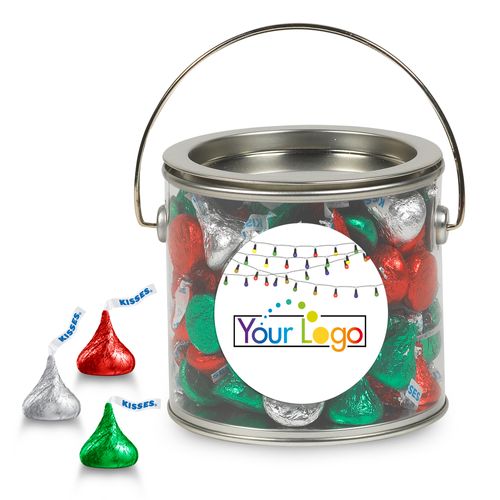 Personlaized 'Add Your Logo' Hershey's Kisses Silver Paint Can