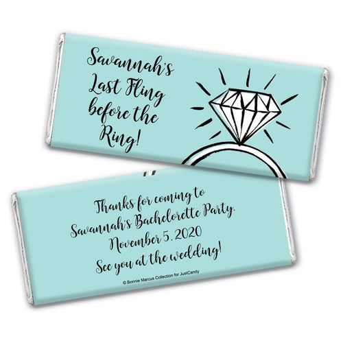 Bonnie Marcus Collection Personalized Chocolate Bar Wrappers Chocolate and Wrapper Last Fling Bachelorette Party Favors