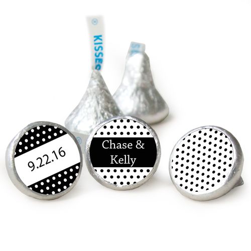 Wedding Favor Personalized Hershey's Kisses Small Polka Dots Assembled Kisses