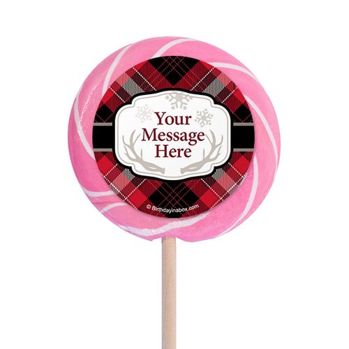 Buffalo Plaid Personalized 3" Lollipops (12 Pack)