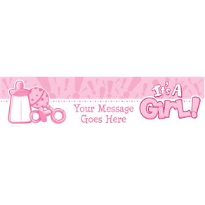 Personalized Little Spout Pink 5 Ft. Banner