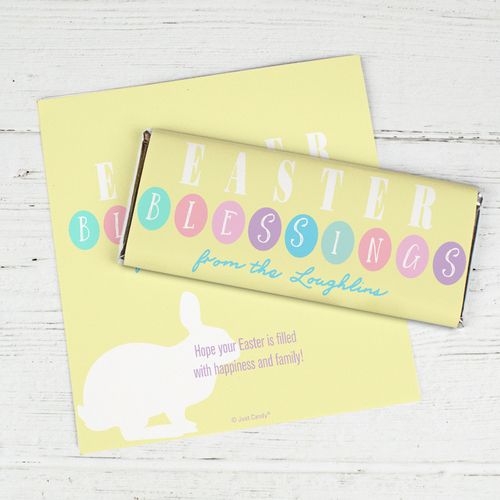 Personalized Easter Happy Bunny Day Chocolate Bar Wrapper Only