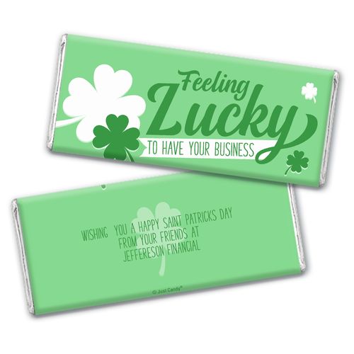 Personalized St. Patrick's Day Feeling Lucky Chocolate Bar and Wrapper