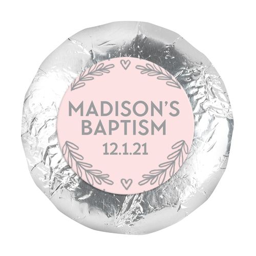 Personalized Bonnie Marcus Baptism Filigree and Heart 1.25" Stickers (48 Stickers)