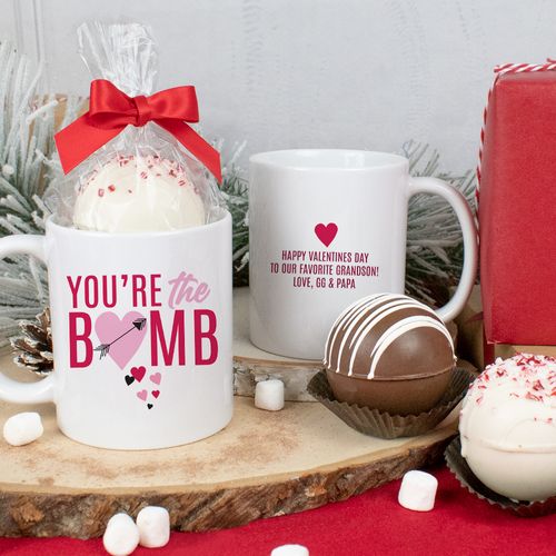 Personalized You're the Bomb 11oz Mug with Hot Chocolate Bomb