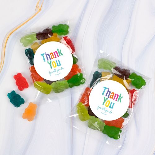 Thank You Candy Bags with Gummi Bears