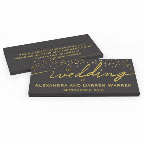 Deluxe Personalized Wedding Divine Gold Hershey's Chocolate Bar in Gift Box