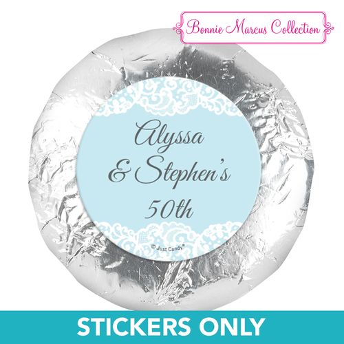 Personalized Bonnie Marcus Anniversary Lace Linen 1.25" Stickers (48 Stickers)