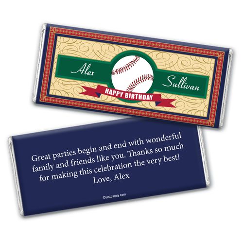 Birthday Personalized Chocolate Bar Wrappers Baseball Age