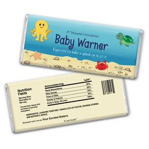 Baby Shower Personalized Chocolate Bar Ocean Octopus Deep Sea Bubbles