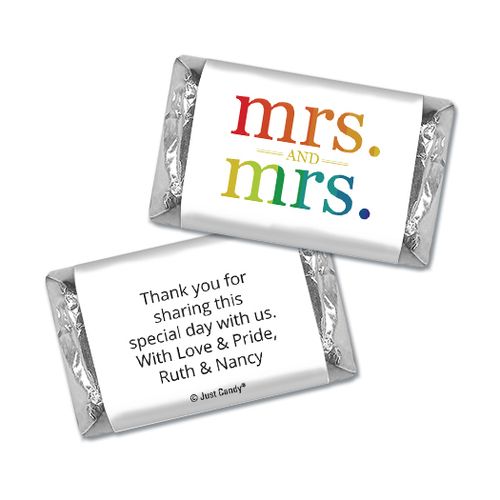 Personalized Lesbian Wedding Mrs. & Mrs. Rainbow Hershey's Miniatures