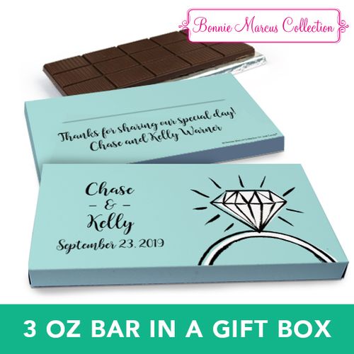 Deluxe Personalized Wedding Last Fling Chocolate Bar in Gift Box (3oz Bar)