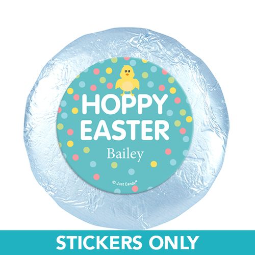 Personalized Easter Blue Chick 1.25" Stickers (48 Stickers)