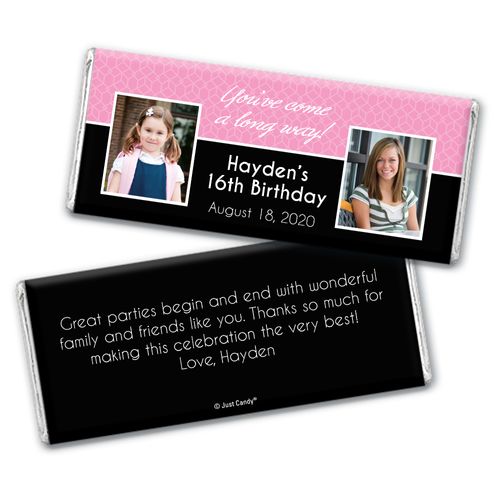 Birthday Personalized Chocolate Bar Wrappers Then & Now Photo