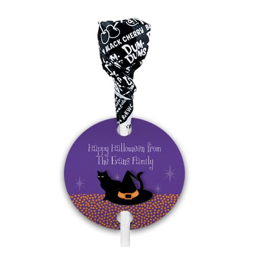 Personalized Halloween The Witch Is In Dum Dums with Gift Tag (75 pops)