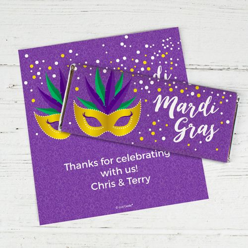 Personalized Mardi Gras Big Easy Chocolate Bar Wrappers Only
