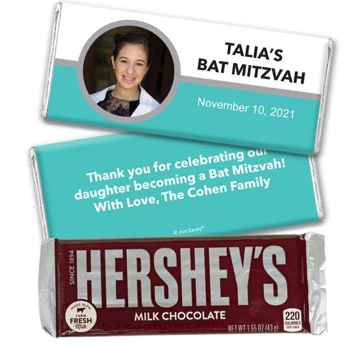 Bat Mitzvah Personalized Hershey's Milk Chocolate Bar Photo Circle