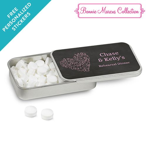 Bonnie Marcus Collection Personalized Mint Tin Sweetheart Swirl Rehearsal Dinner