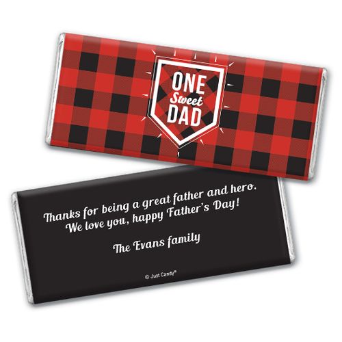 Personalized Father's Day Red & Black Chocolate Bar & Wrapper