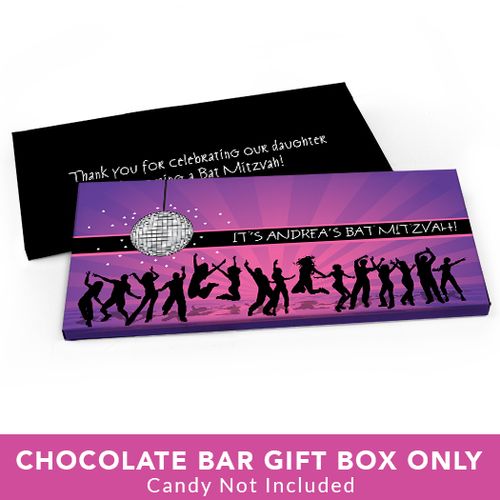 Deluxe Personalized Bat Mitzvah Disco Dance Candy Bar Favor Box