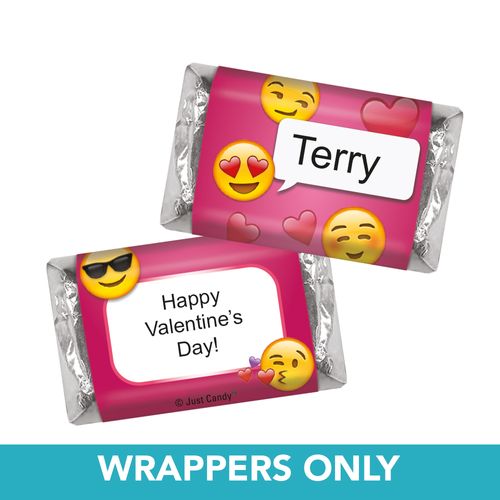 Personalized Valentine's Day Hershey's Miniatures Wrappers Emoji