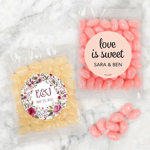 Personalized Wedding Candy Bags with Jelly Belly Jelly Beans