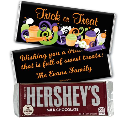 Halloween Personalized Hershey's Milk Chocolate Bar No Tricks Just Treats