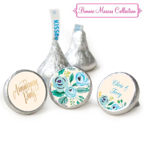 Here's Something Blue Personalized Anniversary Stickers Kisses Candy Assembled Kisses