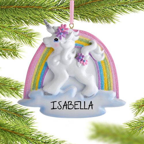 Unicorn with Rainbow Ornament