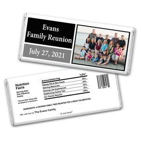 Family Reunion Personalized Chocolate Bar Wrappers Photo and Date