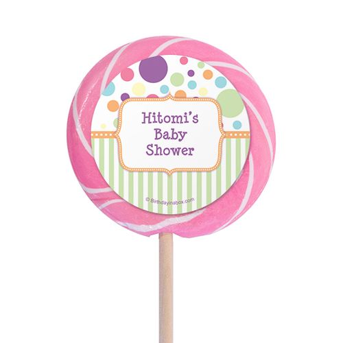 Baby Shower Personalized 3" Swirly PopSpecial Delivery (12 Pack)
