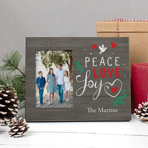 Personalized Christmas Peace Love Joy Picture Frame