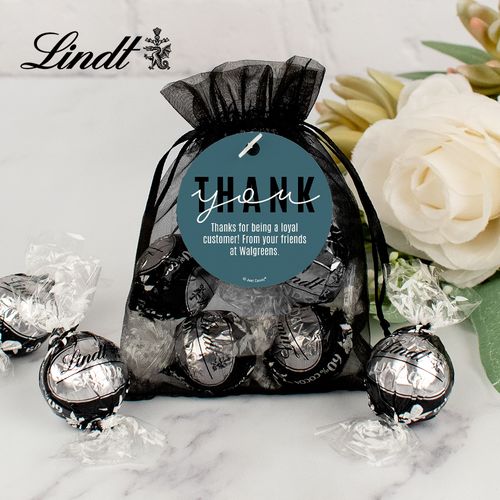 Personalized Business Lindt Truffle Organza Bag- Big Thank You