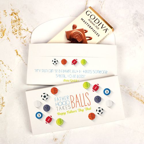 Personalized Father's Day Clever Balls Godiva Chocolate Bar in Gift Box (3.1oz)