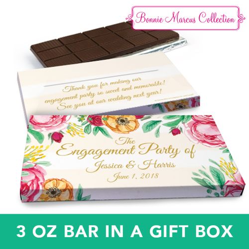 Deluxe Personalized Engagement Stripes Chocolate Bar in Gift Box (3oz Bar)