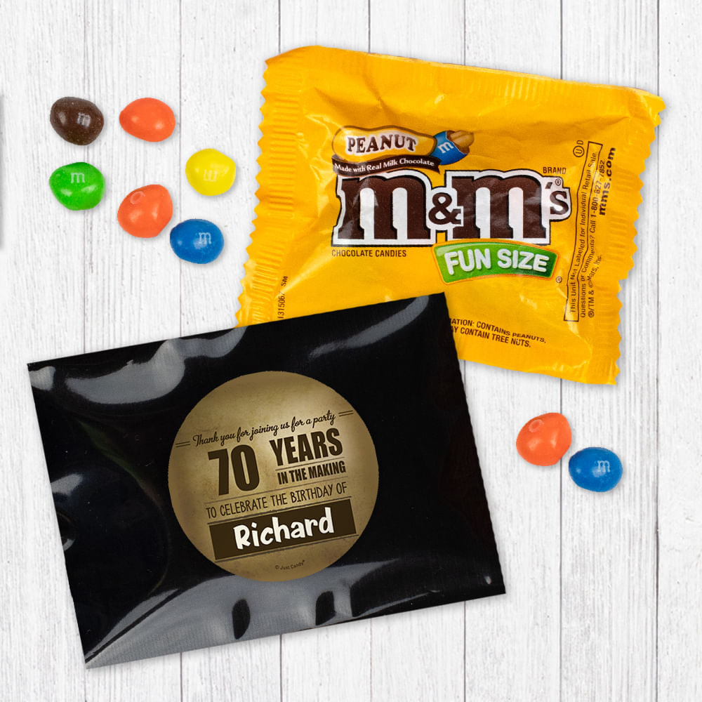 Personalized 70th Birthday Celebration Peanut M&Ms 