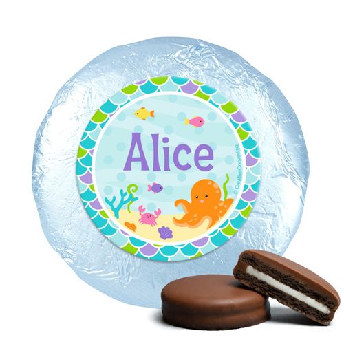 Personalized Birthday Mermaid Friends Milk Chocolate Covered Foil Oreos
